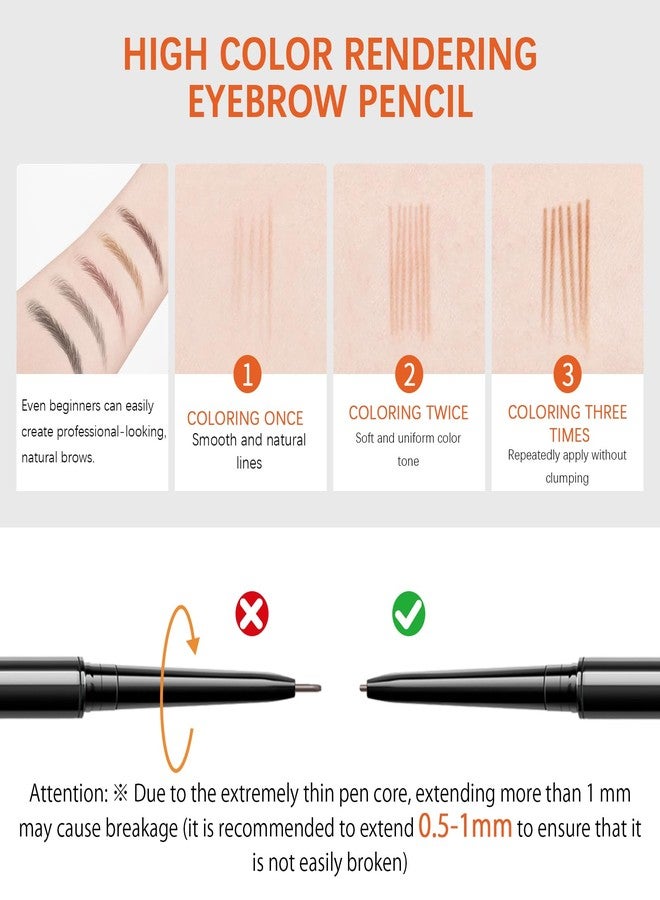 MAVENI Browcharm Microblading Brow Pencil, 0.9mm Fine Tip, Waterproof Eyebrow Pencil, with 1+1 Same Color Refills, Shapes, Defines, Fills, and Contours for Full, Natural-Looking Brows (05 Deep Brown) - Image 4